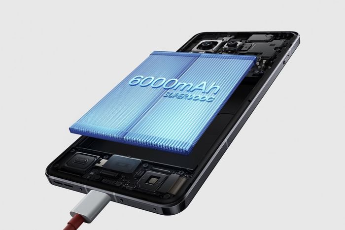 Điện thoại có pin 6000 mAh ấn tượng và mạnh mẽ.