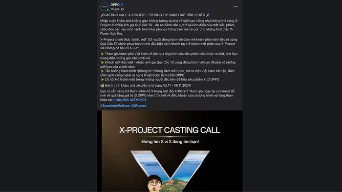 OPPO phát động chương trình X-Project