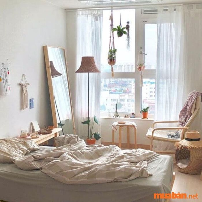 Decor phòng ngủ chill với giường ngủ theo phong cách tối giản