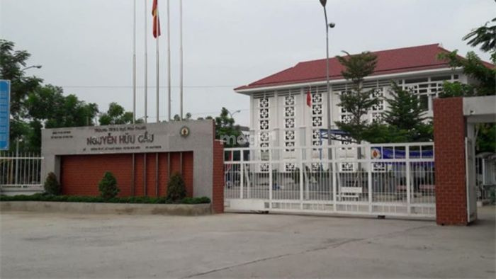 Trường THPT Nguyễn Hữu Cầu cách cầu vượt Quang Trung 600m.