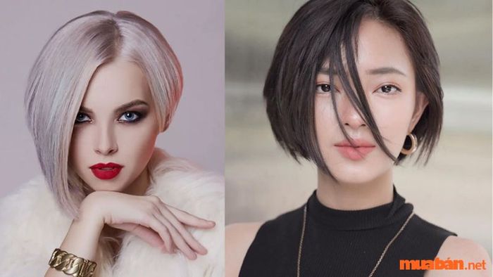 Tóc grunge bob không đối xứng