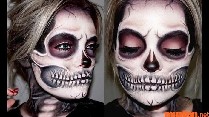 Khuôn mặt biến dạng sẽ tạo nên hình ảnh kinh dị trong đêm Halloween