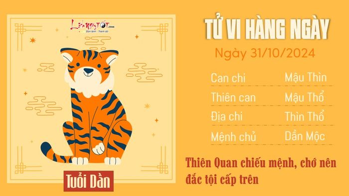 Tử vi hàng ngày 31/10/2024 - Dần