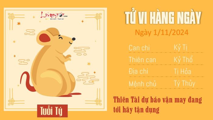 Tử vi hàng ngày 1/11/2024 cho 12 con giáp - Tý