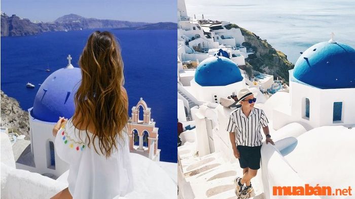 Khung cảnh ở Santorini là bối cảnh chụp hình tuyệt đẹp