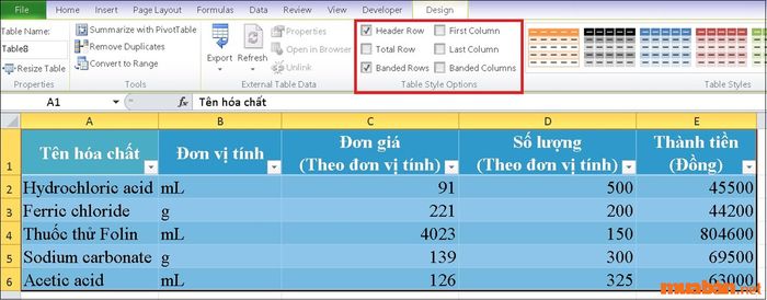 Hướng dẫn chỉnh sửa bảng trong Excel