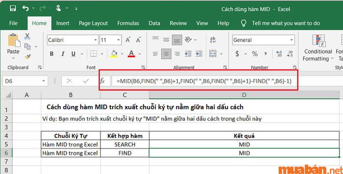 Cách dùng hàm MID