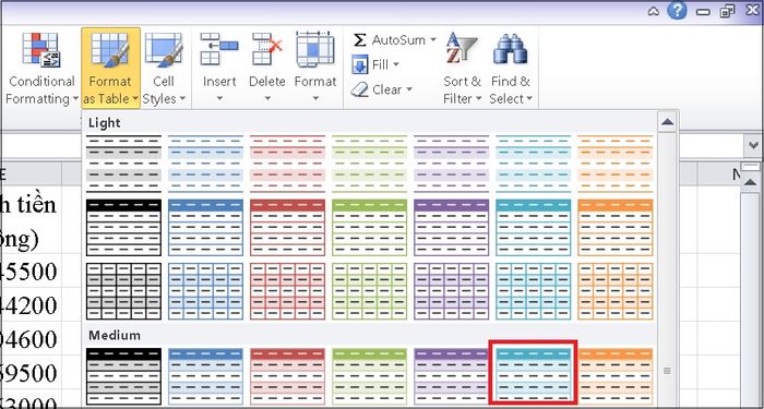 Cách tạo bảng trong Excel