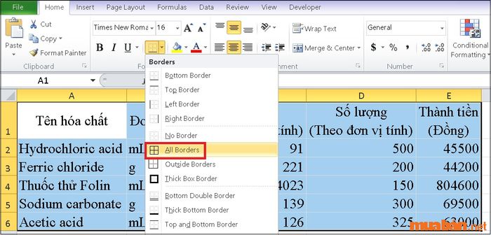 Hướng dẫn tạo bảng trong Excel