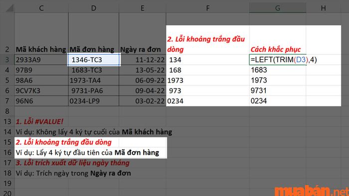 Hàm TRIM giúp loại bỏ các khoảng trắng thừa trong một ô