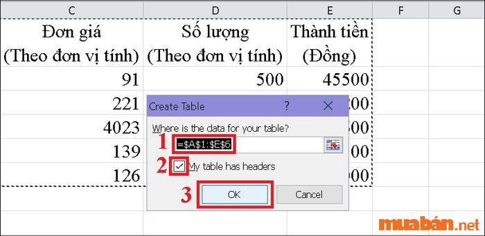 Hướng dẫn tạo bảng trong Excel