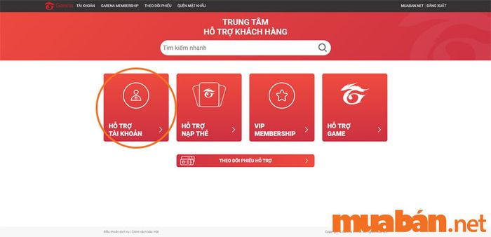 Truy cập vào trang hỗ trợ của Garena để tiến hành xóa tài khoản