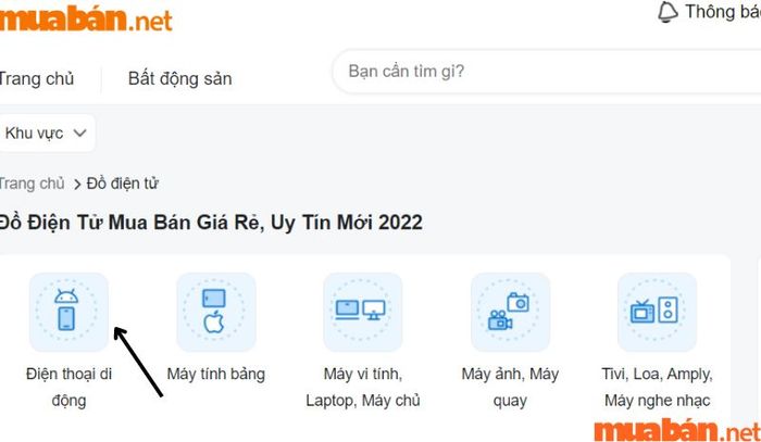 Nhấn vào mục đồ điện tử