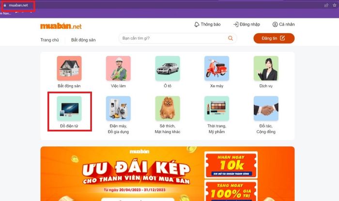 Truy cập vào trang web của Mytour.