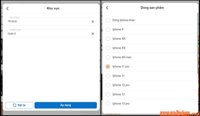 Lựa chọn khu vực và dòng sản phẩm phù hợp với nhu cầu của bạn.