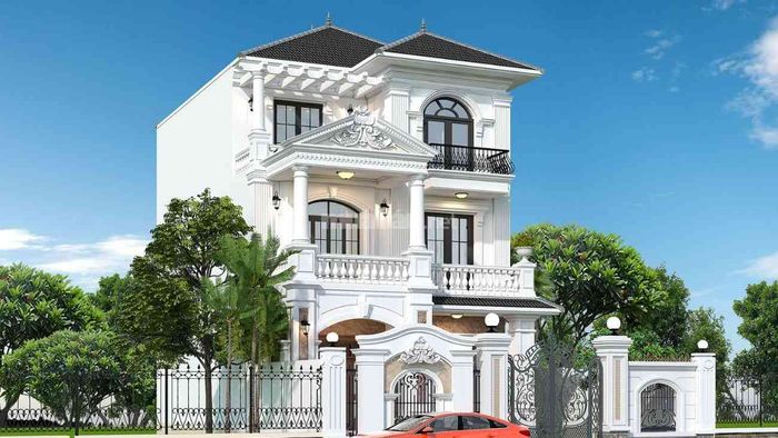 Mẫu biệt thự tân cổ điển hai tầng mái Nhật - Mẫu số 3