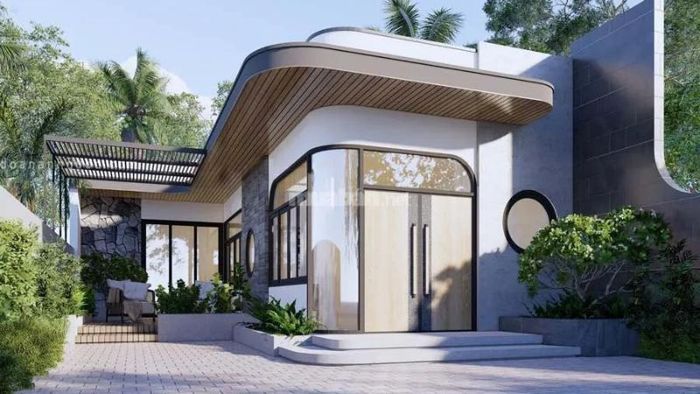 Nhà cấp 4 mái bằng với 2 phòng ngủ