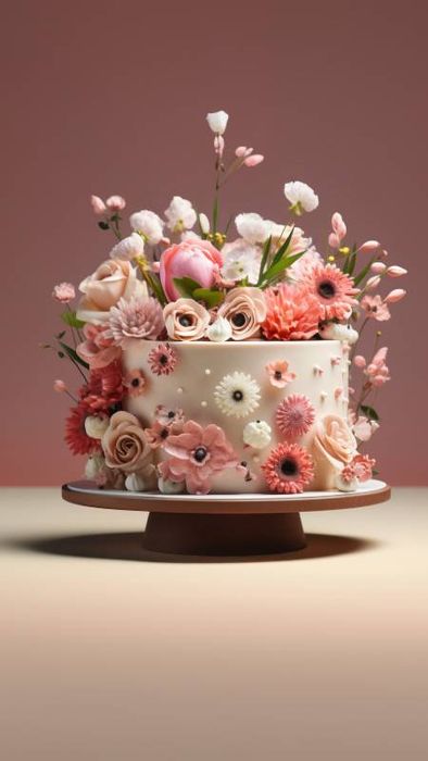 Hình ảnh bánh sinh nhật và hoa tươi cho điện thoại 6
