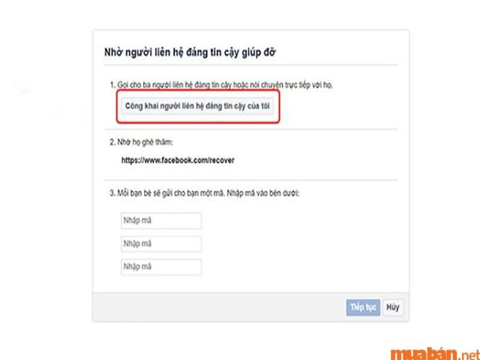 chọn danh sách bạn bè đáng tin cậy