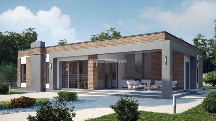 Nhà cấp 4 mái bằng với sân vườn