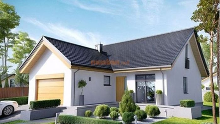 Mẫu nhà cấp 4 3 phòng ngủ kiểu chữ L