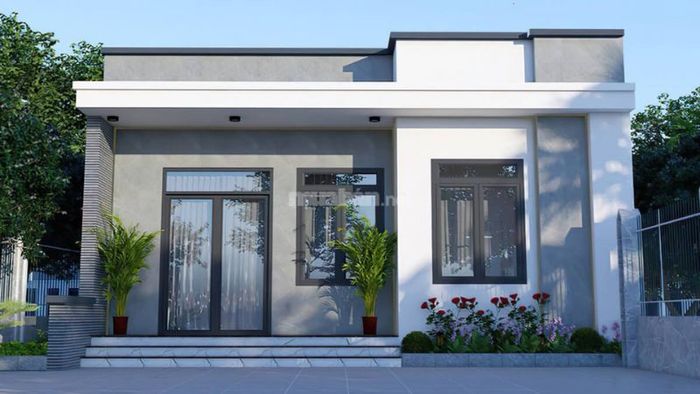Nhà cấp 4 mái bằng với 2 phòng ngủ