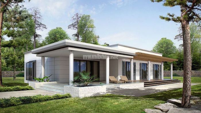 Nhà cấp 4 mái bằng phong cách tân cổ điển