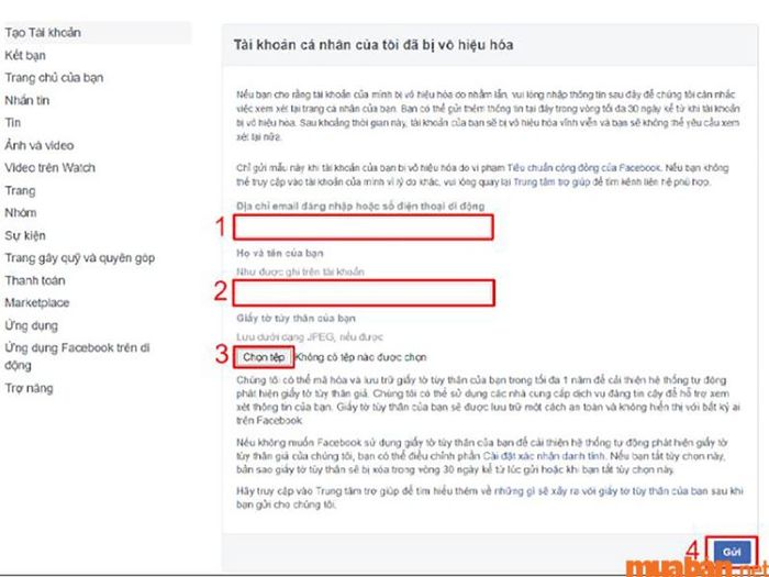 Cách khôi phục mật khẩu khi tài khoản Facebook bị vô hiệu hóa