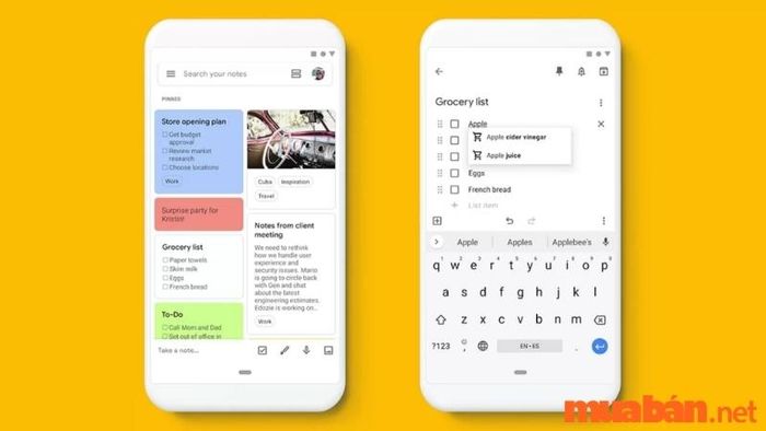 Ứng dụng ghi chú Google Keep