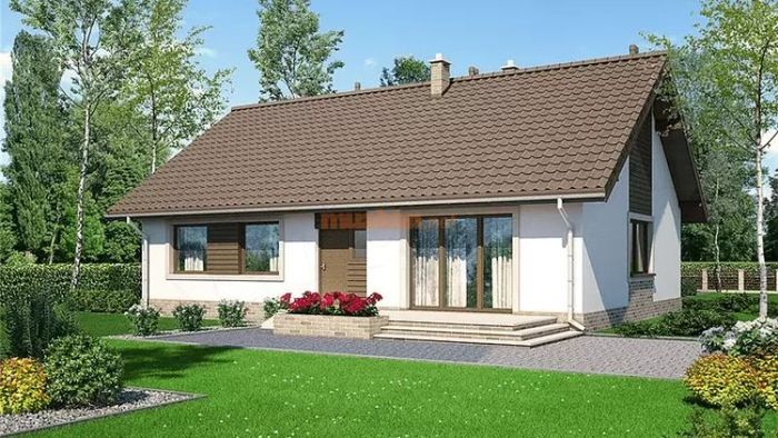 Mẫu nhà cấp 4 3 phòng ngủ kèm sân vườn