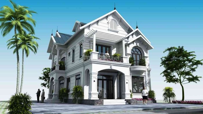 Mẫu kiến trúc biệt thự tân cổ điển mái Thái - Mẫu số 2