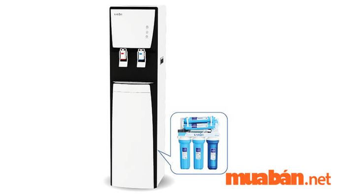 Kích thước của máy lọc nước nóng – lạnh Karofi HCV351 – WH với 6 lõi.