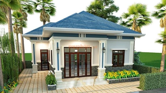 Mẫu nhà cấp 4 3 phòng ngủ với thiết kế đơn giản