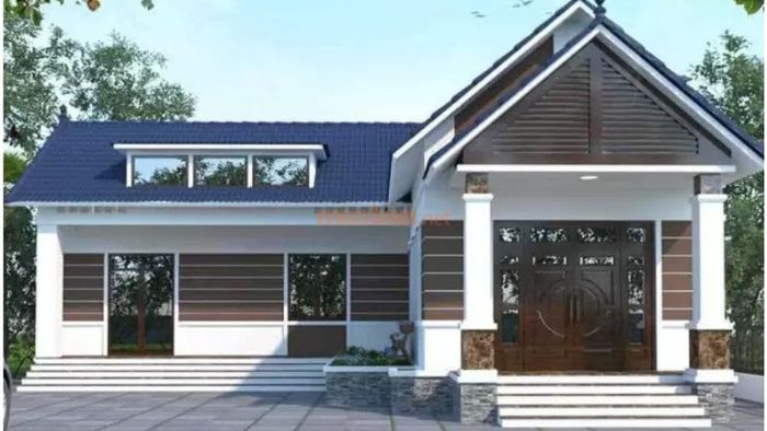 Mẫu nhà cấp 4 3 phòng ngủ kiểu chữ L