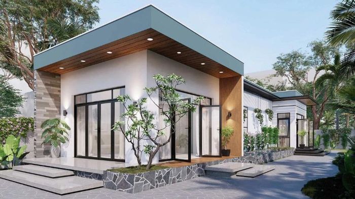 Nhà cấp 4 mái bằng với 3 phòng ngủ