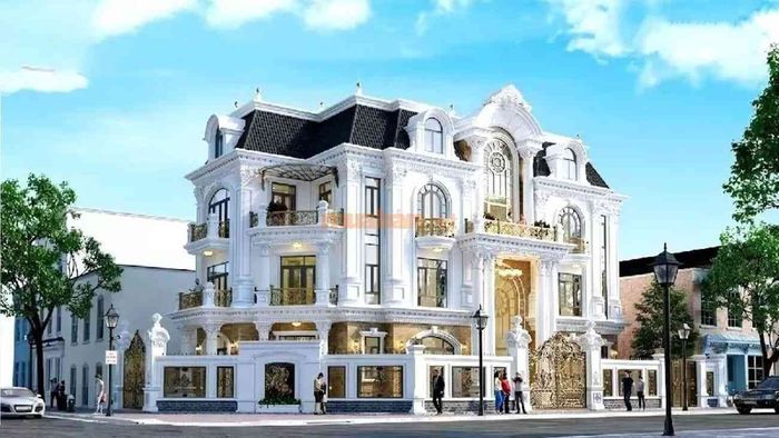 Mẫu biệt thự bán cổ điển mái Mansard - Mẫu số 2
