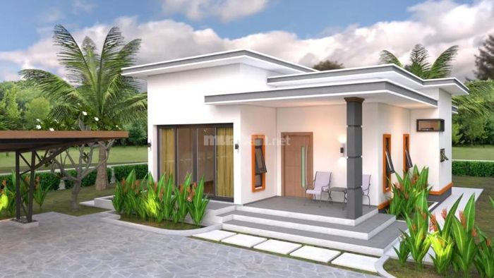 Nhà cấp 4 mái bằng hình chữ L