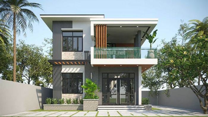 Nhà 2 tầng với mái bằng