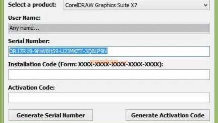 Nhấn vào ô “Generate Activation Code”