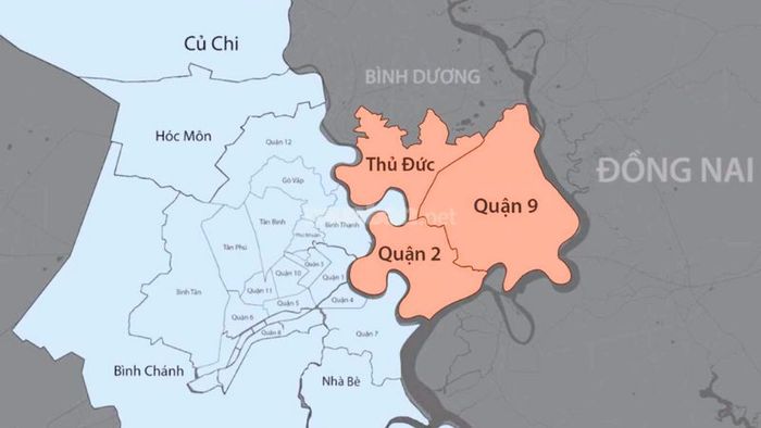 Quận 9 giáp quận 2, quận Thủ Đức và tỉnh Bình Dương, tỉnh Đồng Nai
