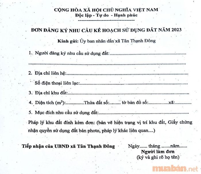 Hồ sơ để chuyển đổi mục đích sử dụng đất LUK