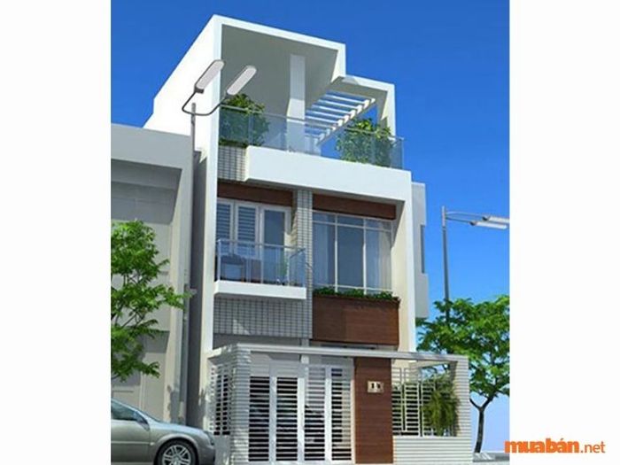 Mẫu Thiết Kế Nhà Phố 2 Tầng 1 Tum Hiện Đại, Đầy Đủ Tiện Nghi