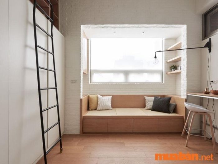 Lợi dụng cửa sổ để thiết kế phòng trọ 15m2 thêm đẹp mắt