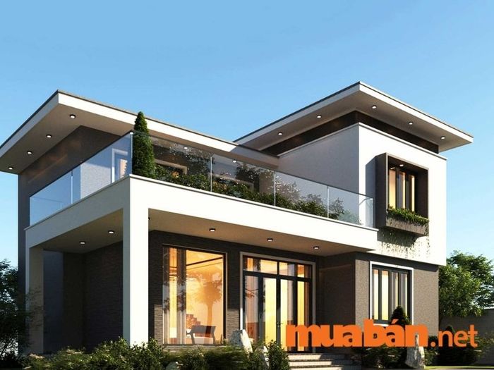 Nhà mái lệch 2 tầng