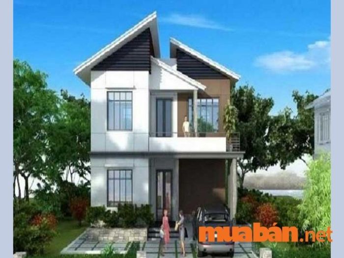 Nhà mái lệch 2 tầng