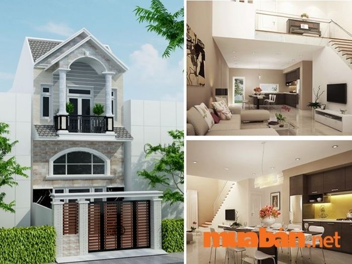 Nhà mái lệch 2 tầng