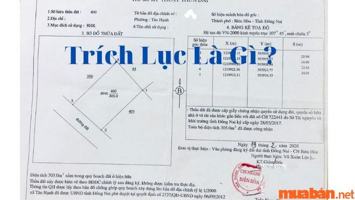 Khái niệm về trích lục bản đồ địa chính là gì?