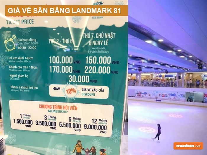 Giá vé vào cửa sân băng Landmark 81 - Vincom Ice Rink