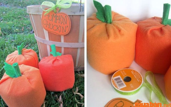 Sử dụng vải để tạo bí ngô Halloween
