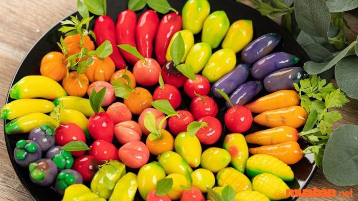 Bánh đậu xanh hình trái cây